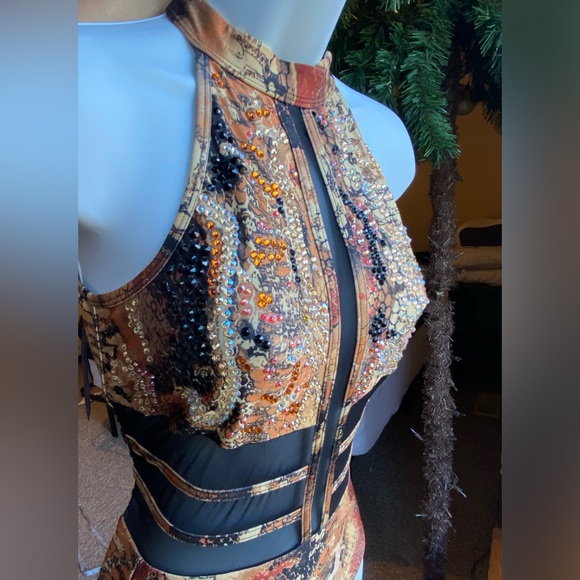 LA Dance Designs Mia Leo  Animal Print embellished with Rhinestones - Picture 3 of 17